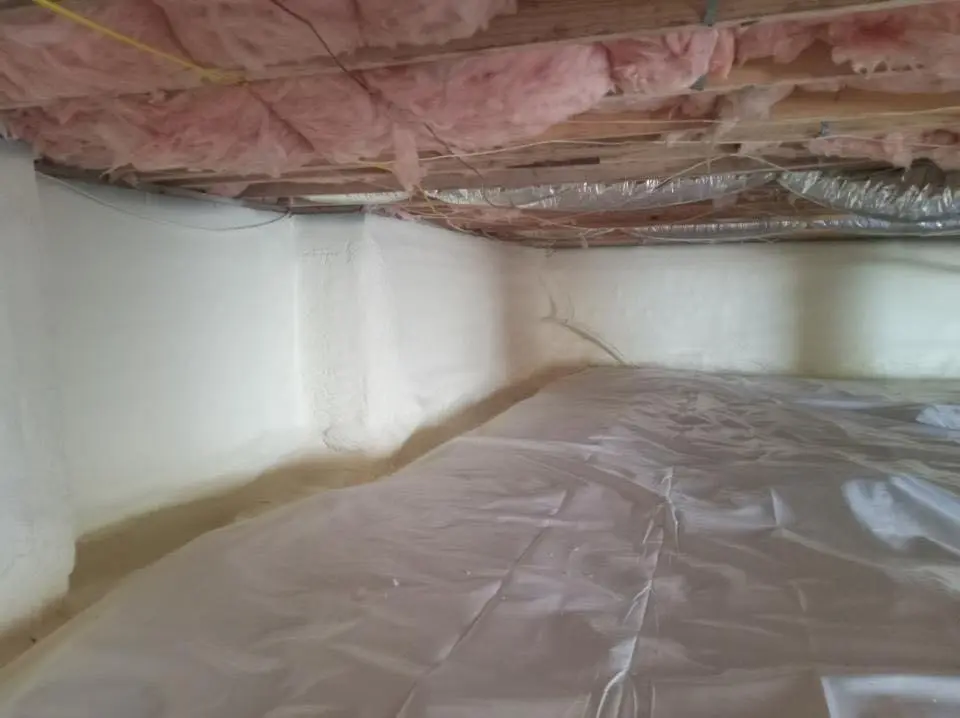 Crawl space encapsulation with closed-cell spray foam for Spray Foam Roofing in Evansville